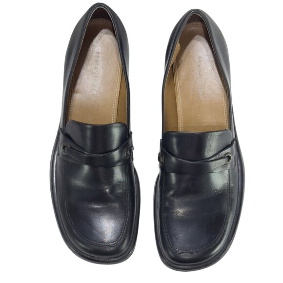 NATURALIZER Womens Black Leather Loafers Low Block Heel SlipOn Comfort Size 7.5N - Picture 11 of 11